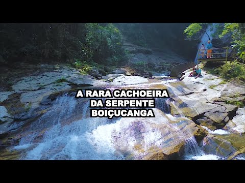 A rara cachoeira da serpente ou do Ribeirão Itú em Boiçucanga